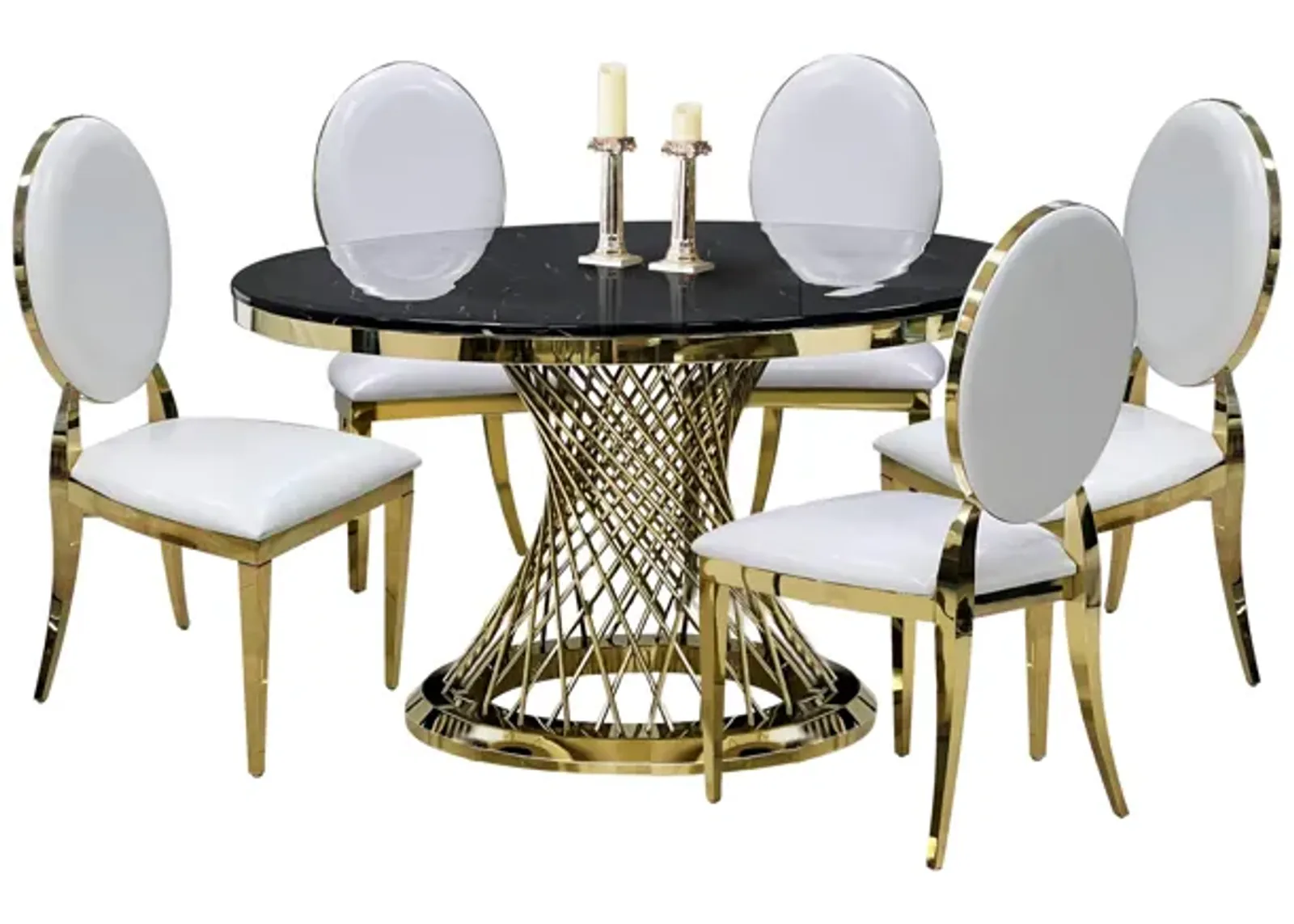 6 PIECE ROUND DINING ROOM SET