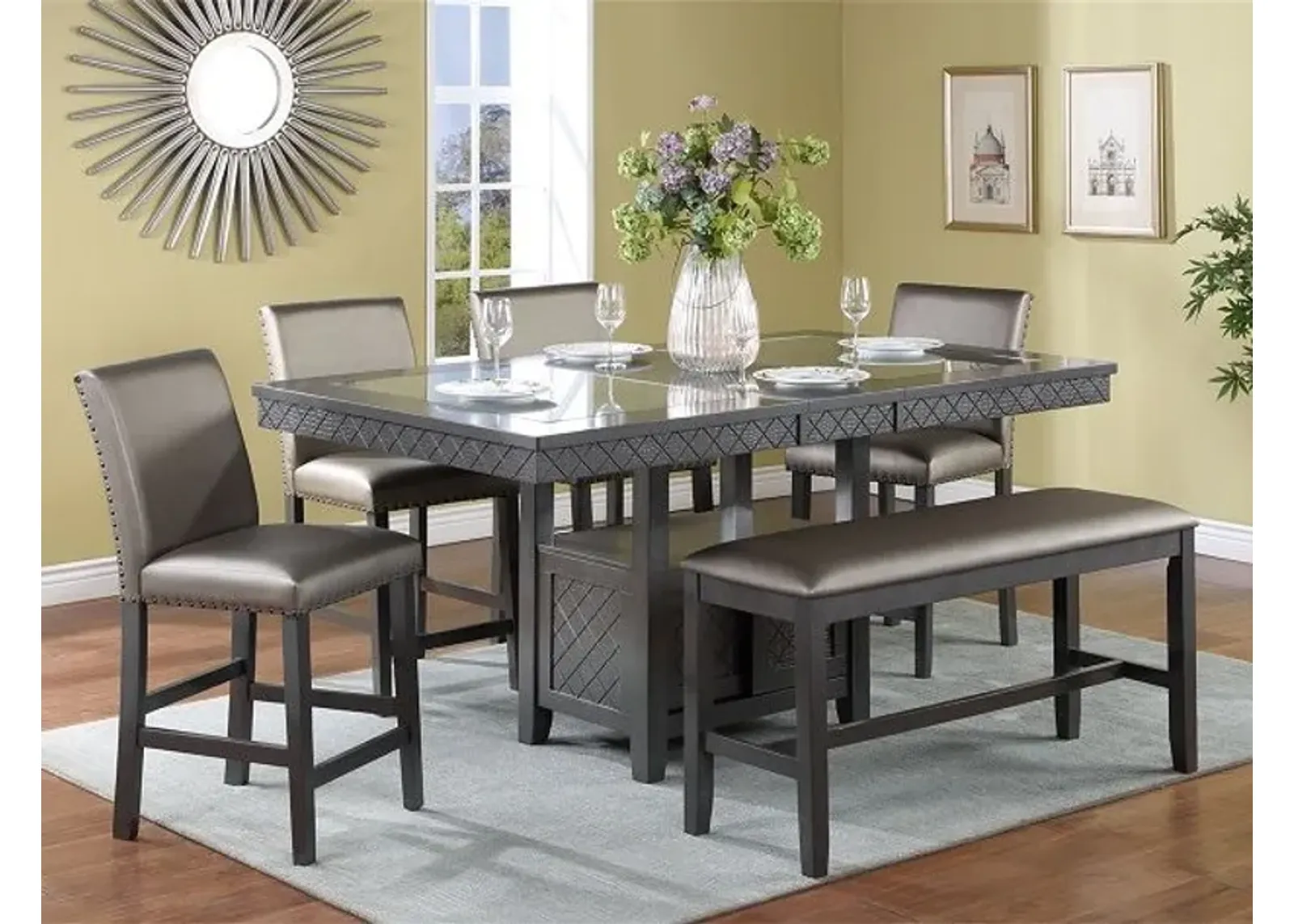 Bankston - Counter Height Dining Table - Gray