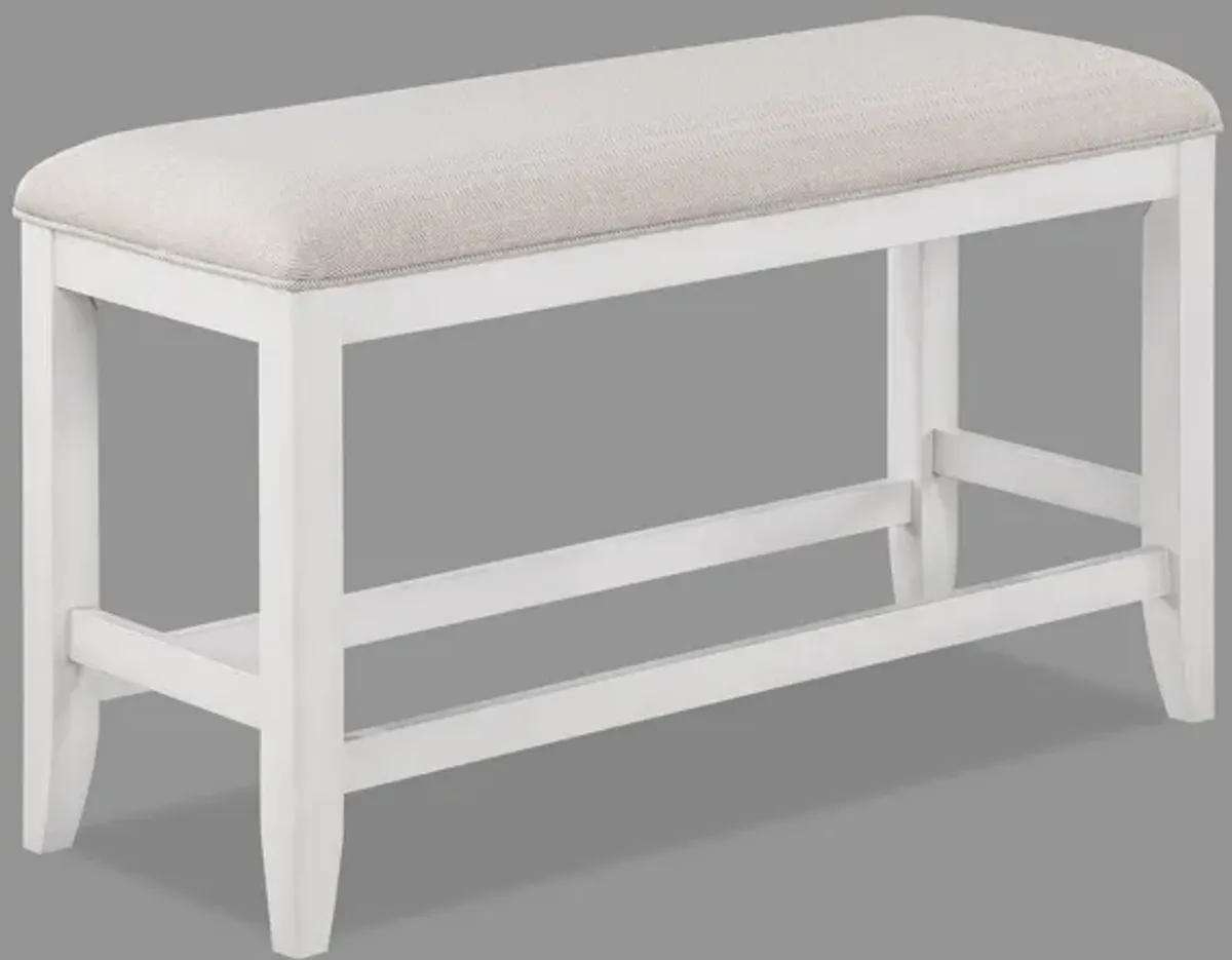 Wendy - Counter Height Bench - White / Beige