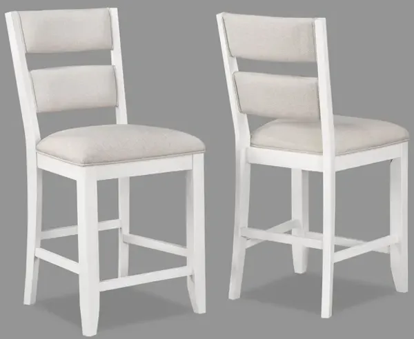 Wendy - Counter Height Chair (Set of 2) - White / Beige