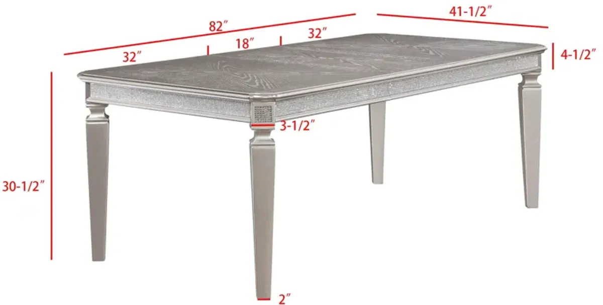 Klina - Dining Table (1 X 18 Leaf) - Silver