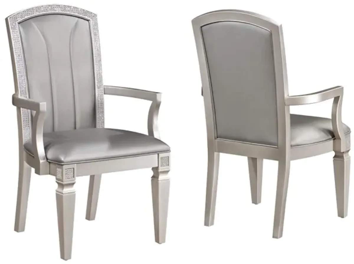 Klina - Arm Chair (Set of 2) - Silver