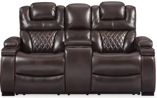 Warnerton - Chocolate - Pwr Rec Loveseat/Con/Adj Hdrst
