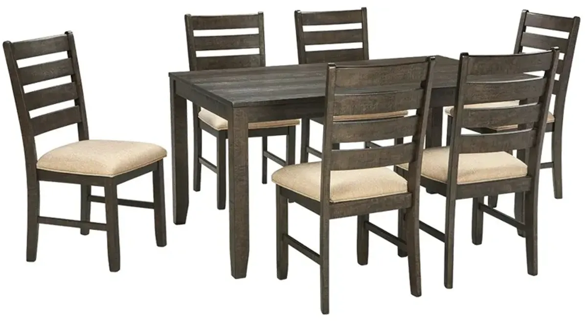 Rokane - Brown - Dining Room Table Set (Set of 7)