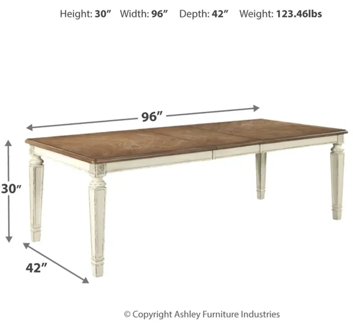 Realyn - Chipped White - Rectangular Dining Room Extension Table