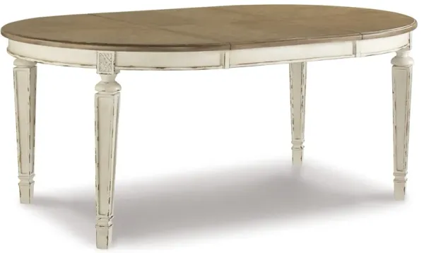 Realyn - Oval Dining Room Extension Table - Chipped White