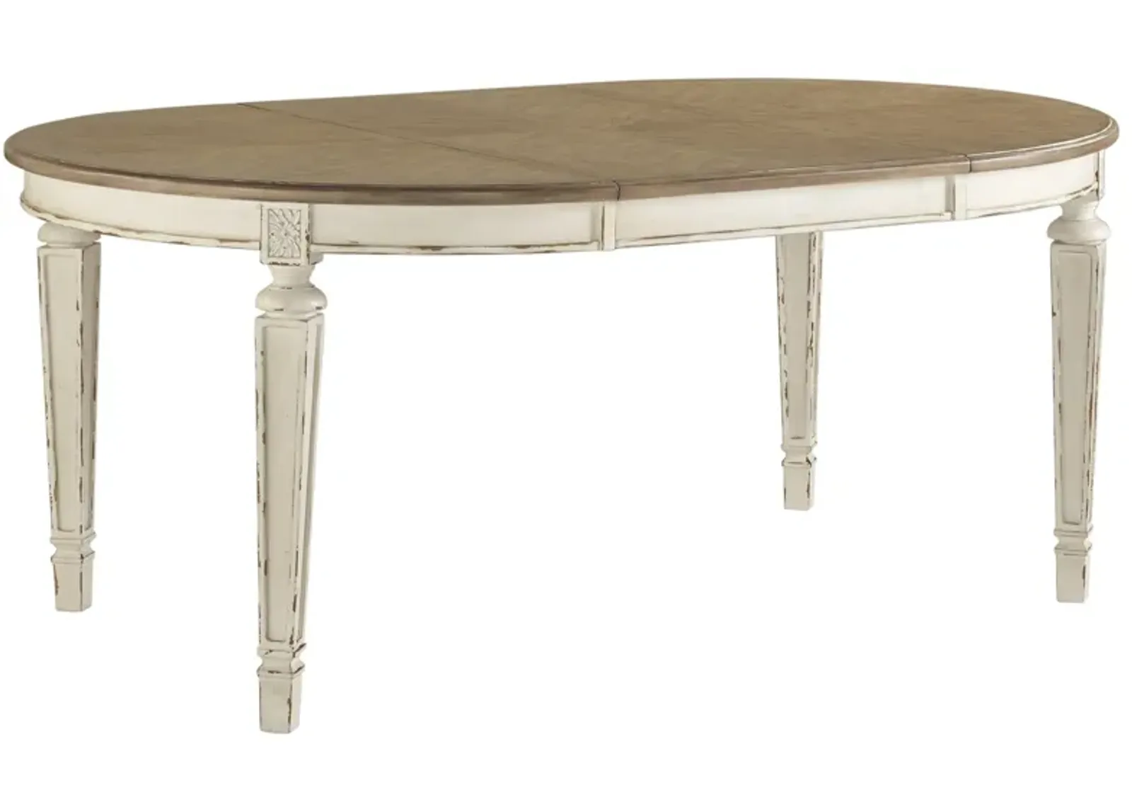 Realyn - Chipped White - Oval Dining Room Extension Table