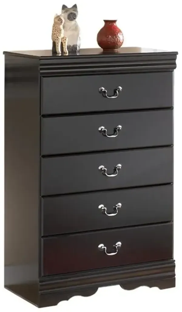 Huey Vineyard - Black - Five Drawer Chest
