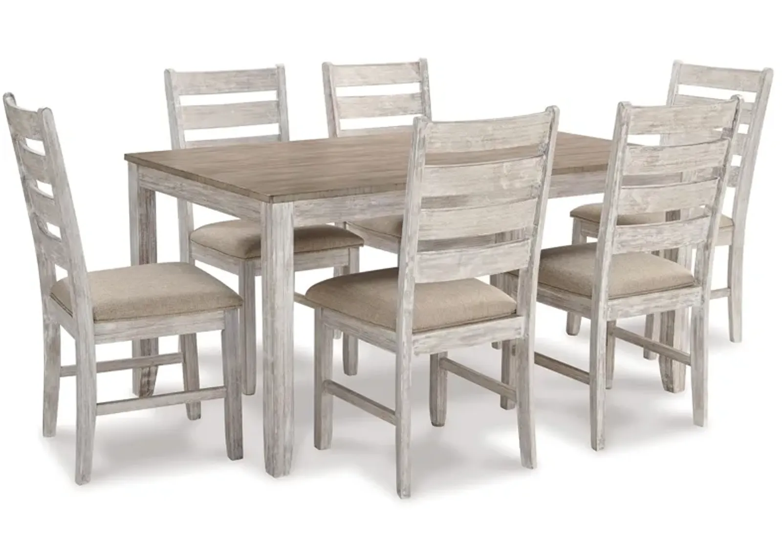 Skempton - White - Dining Room Table Set (Set of 7)