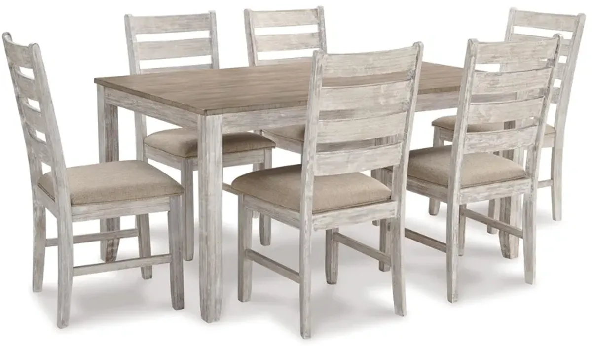 Skempton - White - Dining Room Table Set (Set of 7)