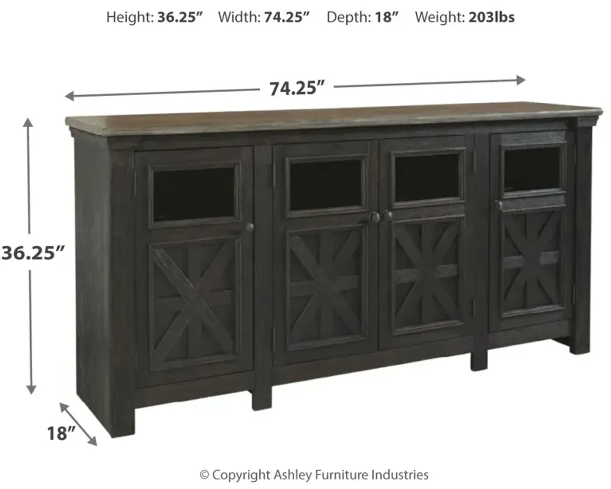 Tyler Creek - Black / Gray - Extra Large TV Stand