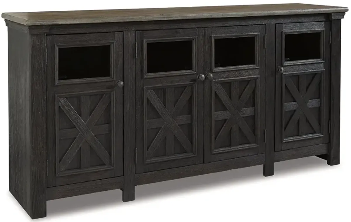 Tyler Creek - Black / Gray - Extra Large TV Stand