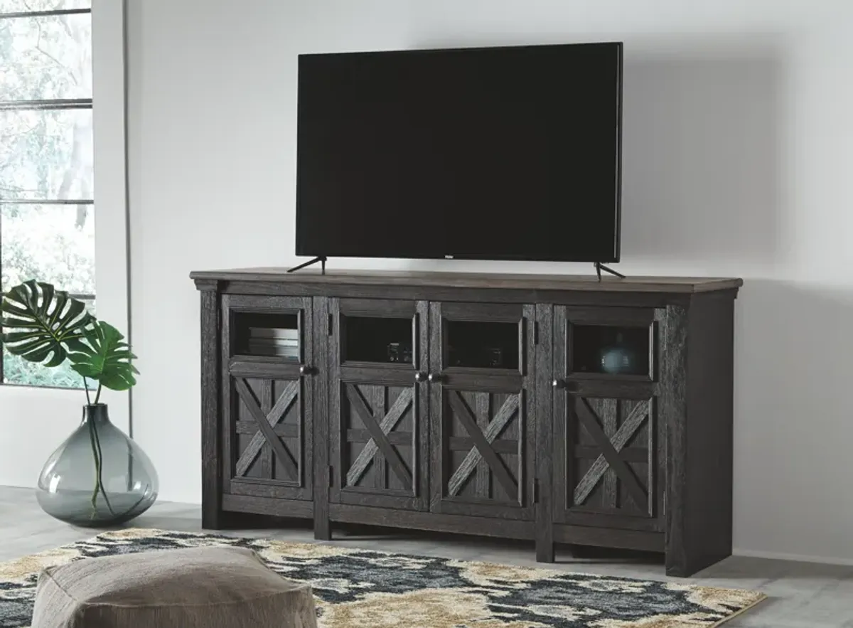 Tyler Creek - Black / Gray - Extra Large TV Stand