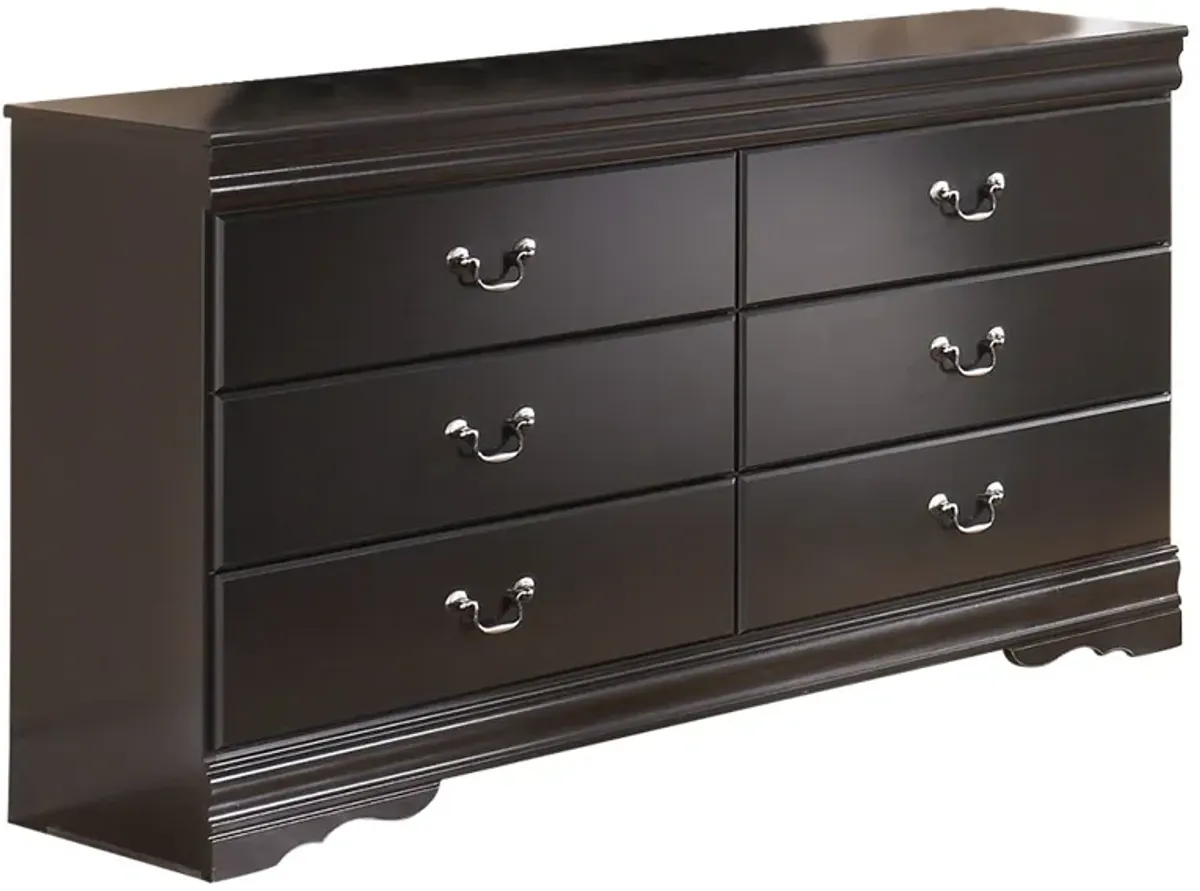 Huey - Black - Six Drawer Dresser