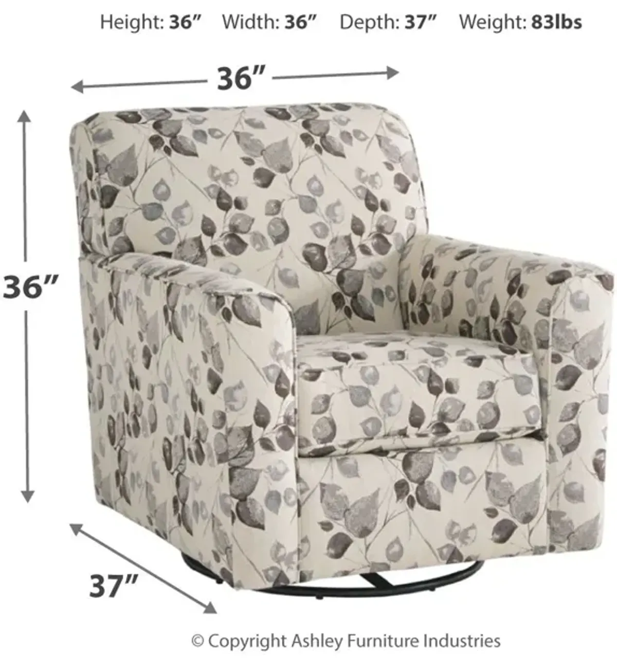 Abney - Platinum - Swivel Accent Chair