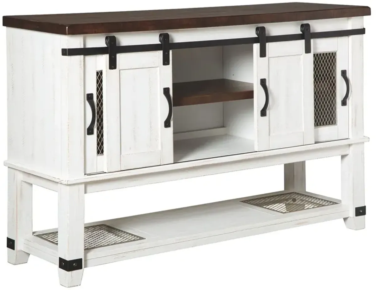Valebeck - White / Brown - Dining Room Server