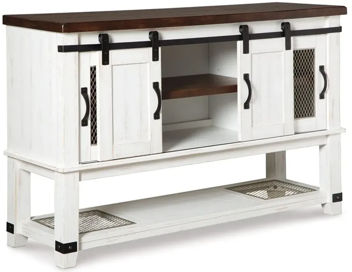 Valebeck - Dining Room Server - White / Brown