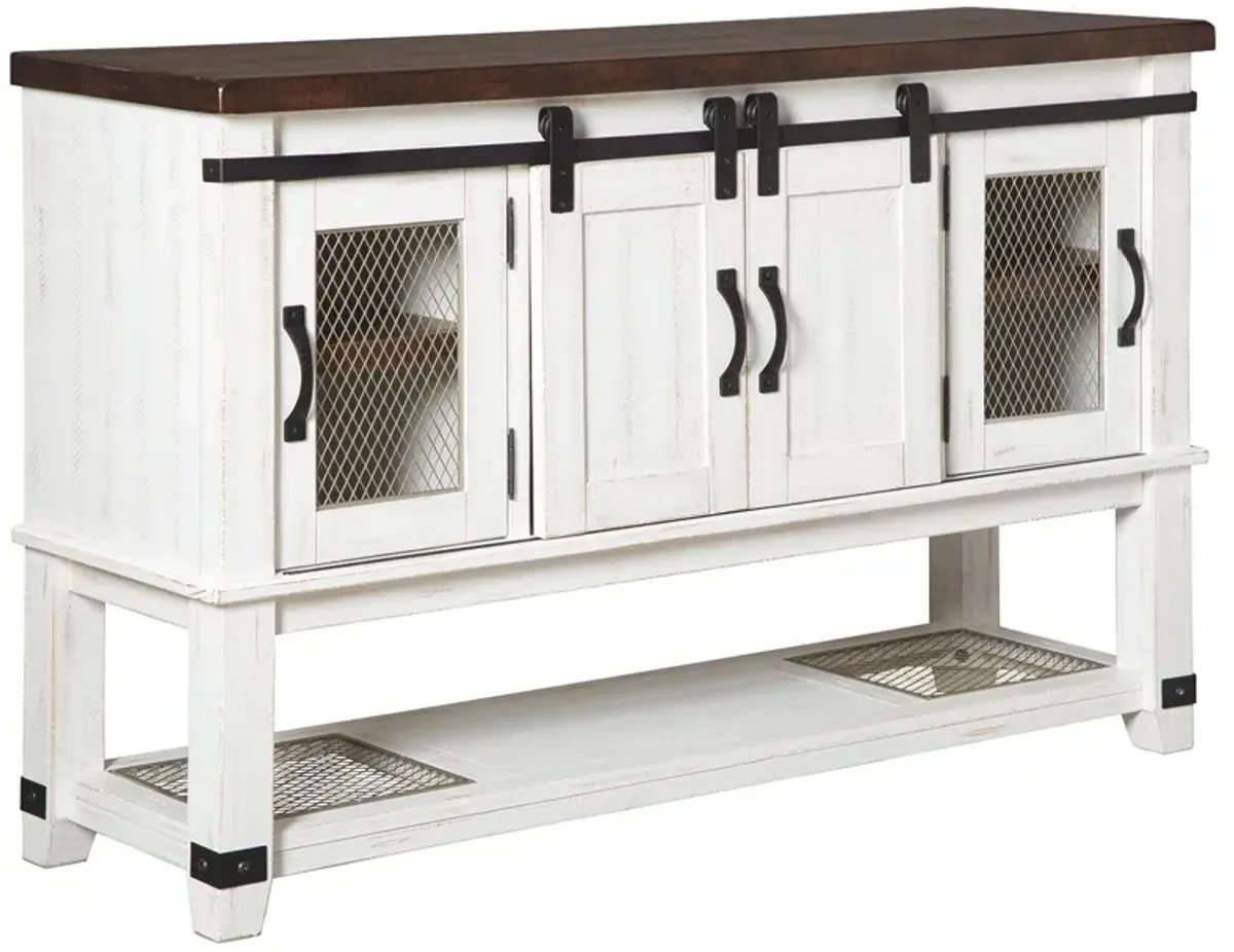 Valebeck - White / Brown - Dining Room Server