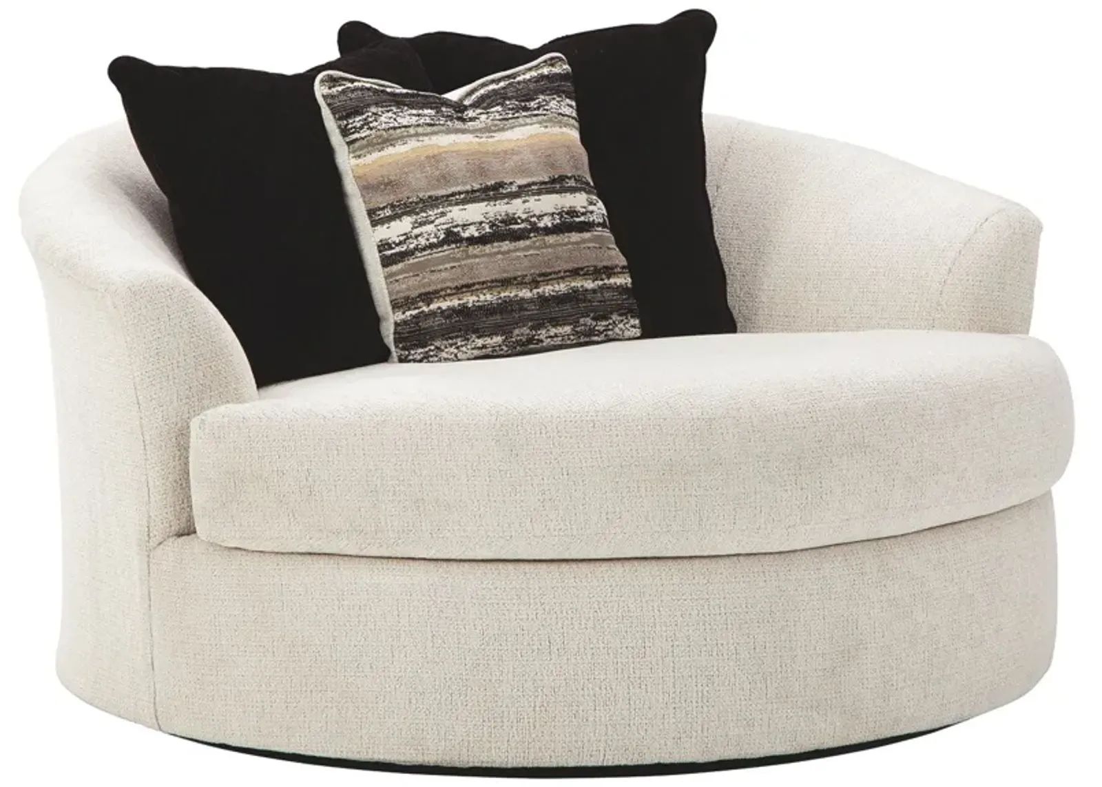 Cambri - Snow - Oversized Round Swivel Chair