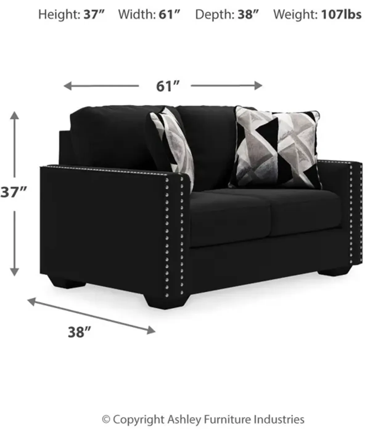 Gleston - Onyx - Loveseat