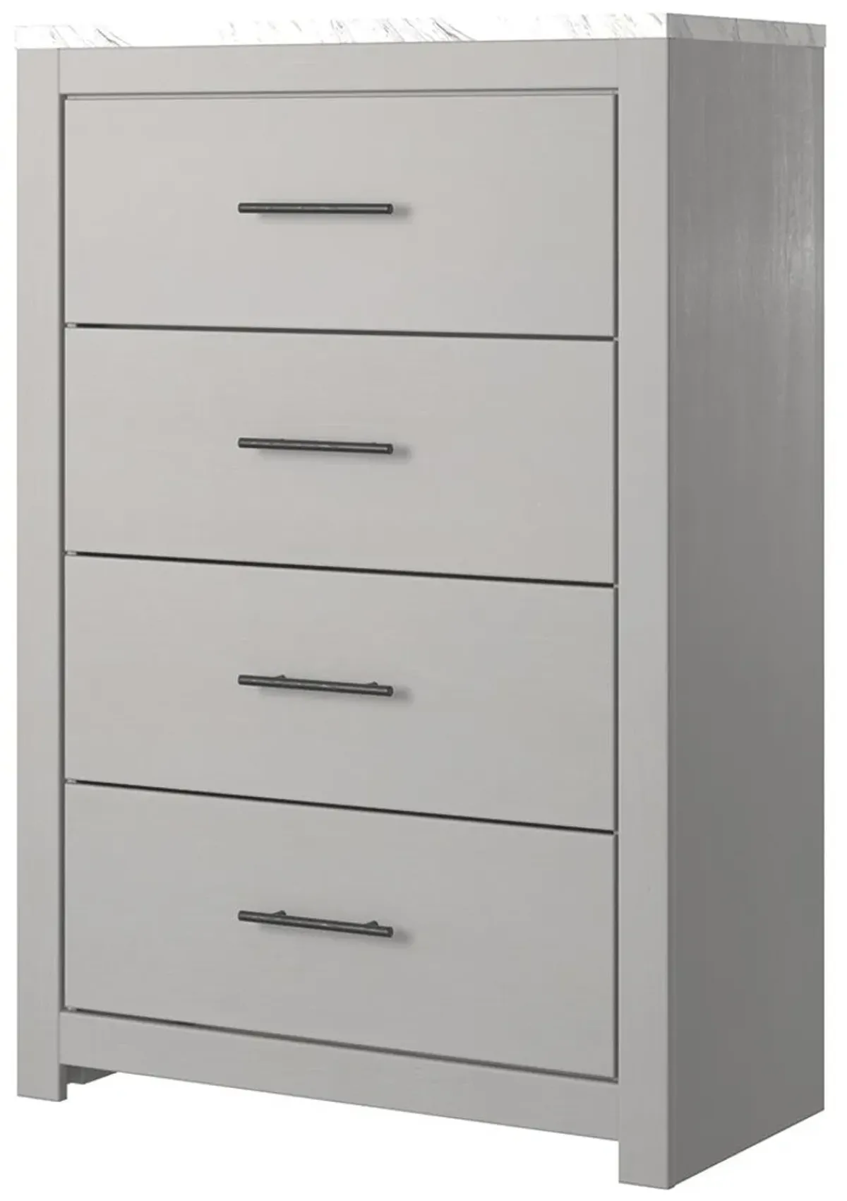 Cottonburg - Light Gray / White - Four Drawer Chest