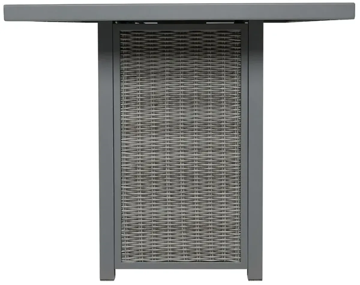 Palazzo - Gray - Rect Bar Table W/Fire Pit