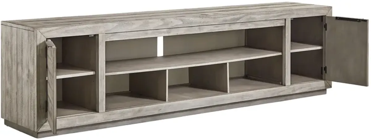 Naydell - Gray - XL TV Stand w/Fireplace Option