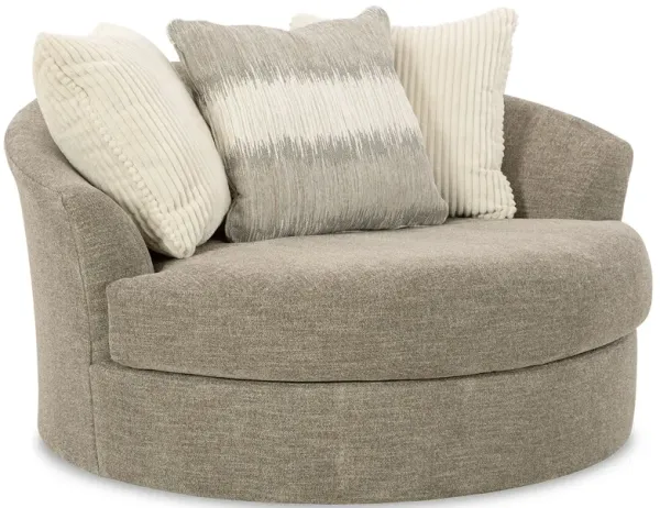 Creswell - Stone - Oversized Swivel Accent Chair