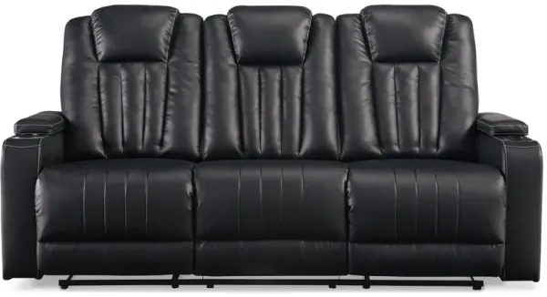 Center Point - Black - REC Sofa w/Drop Down Table