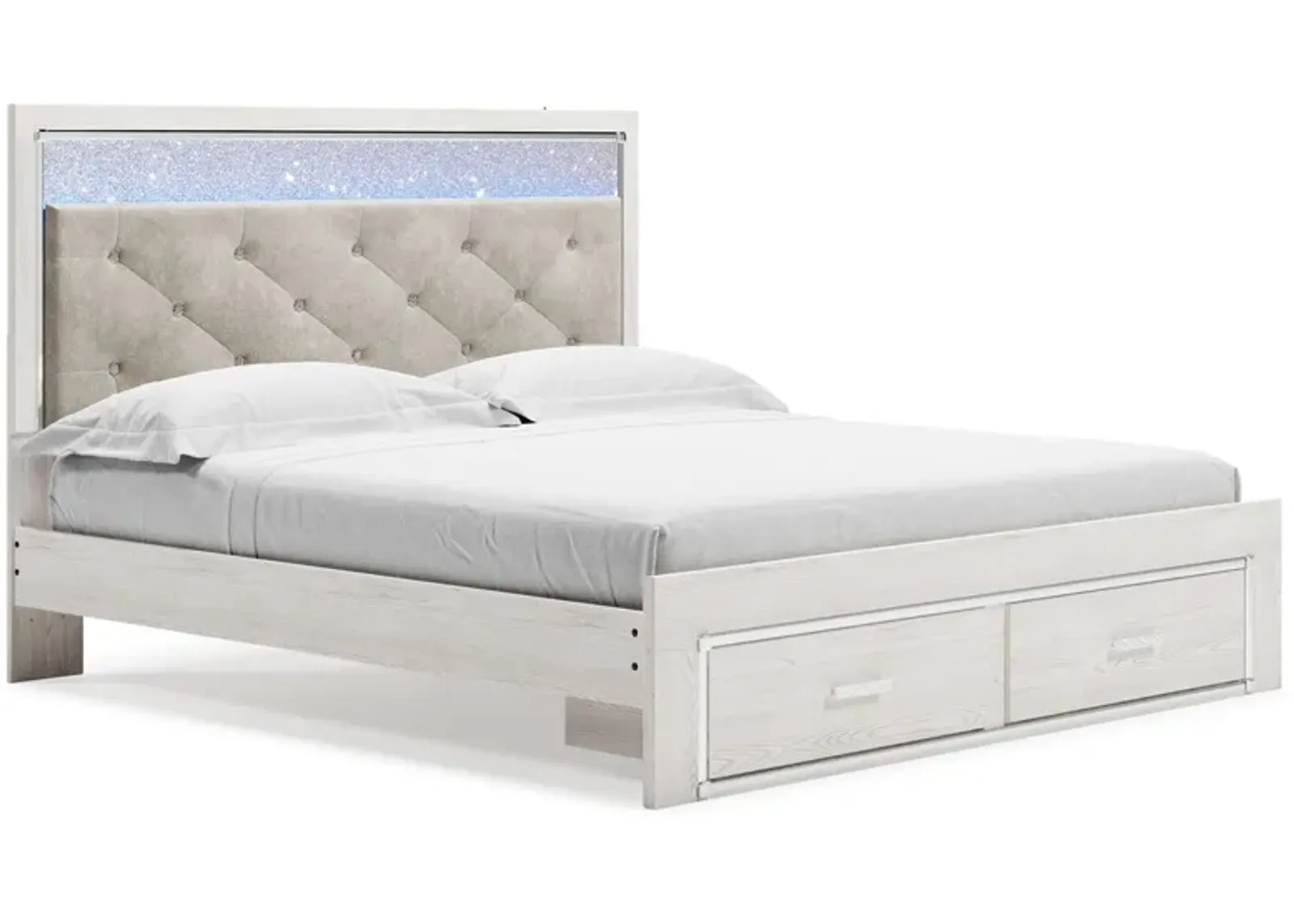 Altyra - White - King Upholstered Storage Bed