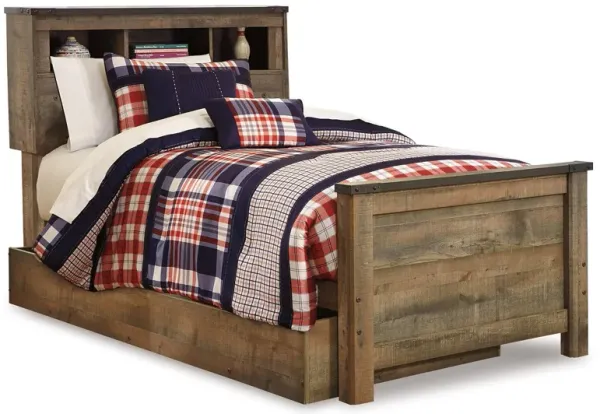 Trinell - Twin Bookcase Bed With 1 Large Storage Drawer - Brown