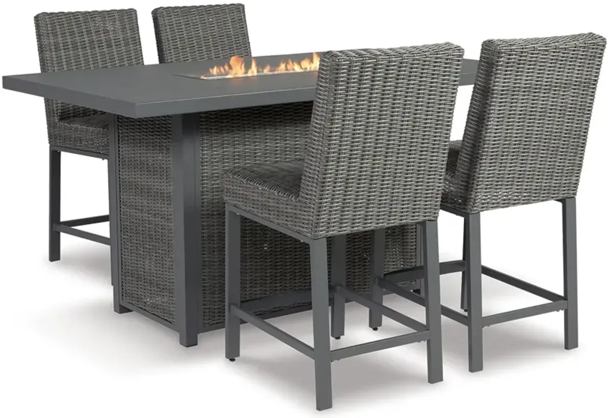 Palazzo - Gray - Outdoor Counter Height Dining Table With 4 Barstools