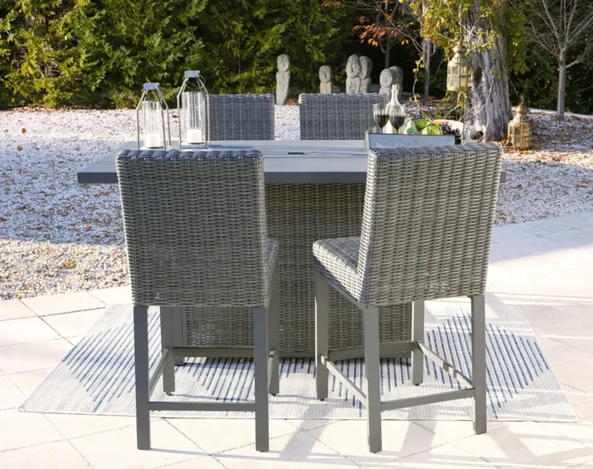 Palazzo - Gray - Outdoor Counter Height Dining Table With 4 Barstools