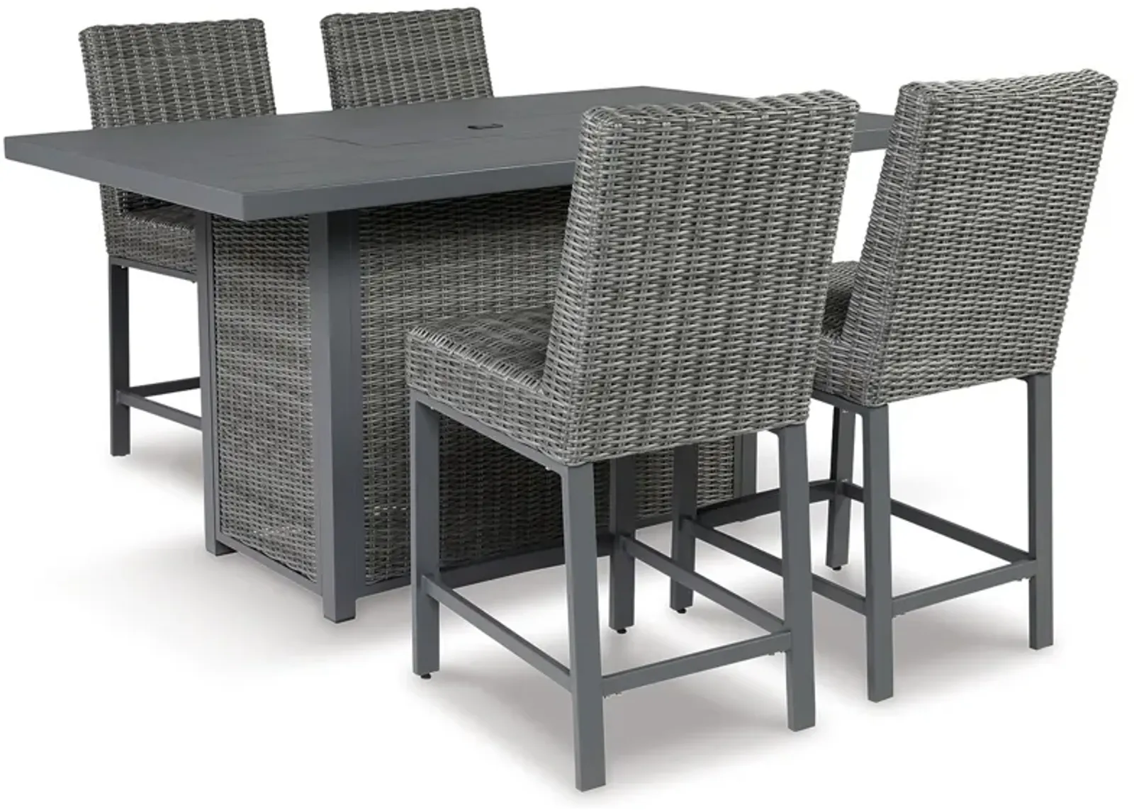 Palazzo - Gray - Outdoor Counter Height Dining Table With 4 Barstools