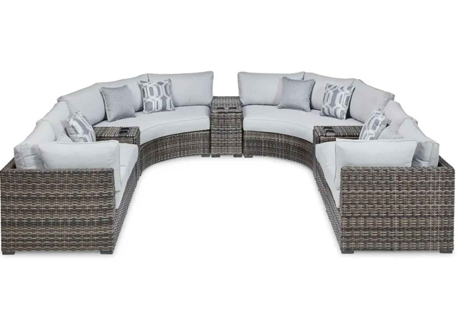 Harbor Court - Gray - 9-Piece Outdoor Sectional