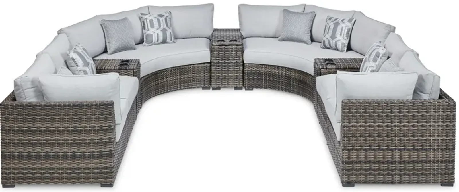 Harbor Court - Gray - 9-Piece Outdoor Sectional