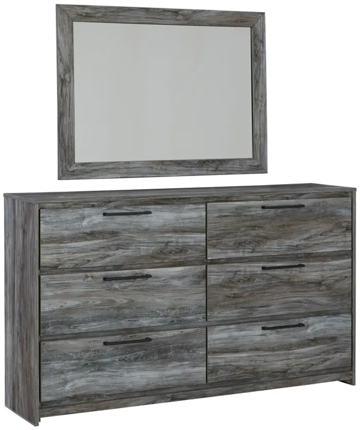 Baystorm - Gray - Dresser, Dark Gray Mirror