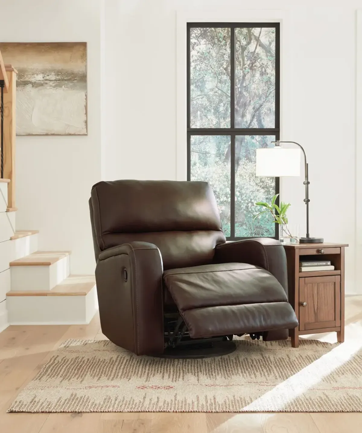 Emberla - Coffee - Swivel Glider Recliner