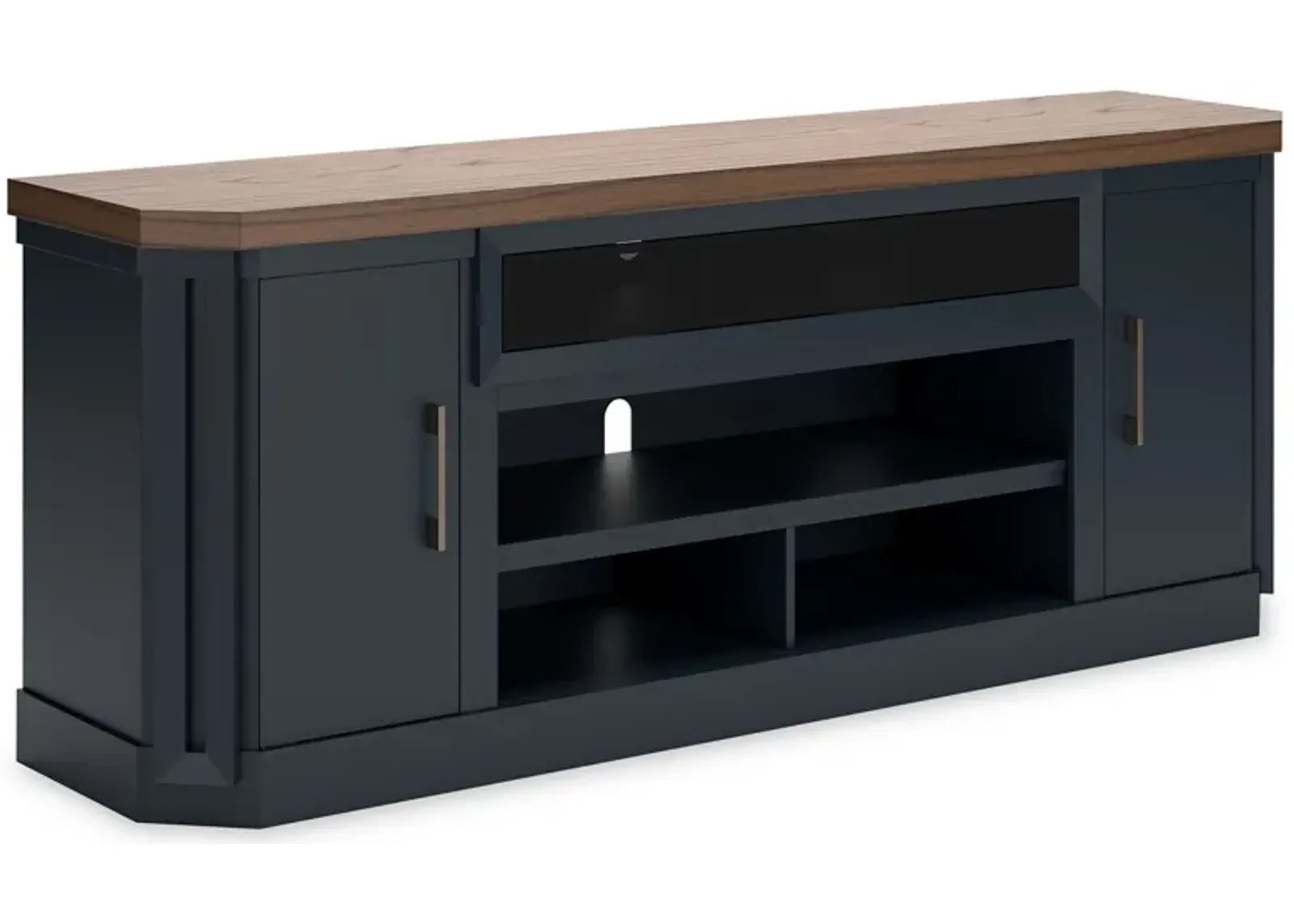 Landocken - Brown / Blue - XL TV Stand W/Fireplace Option