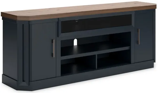 Landocken - Brown / Blue - XL TV Stand W/Fireplace Option