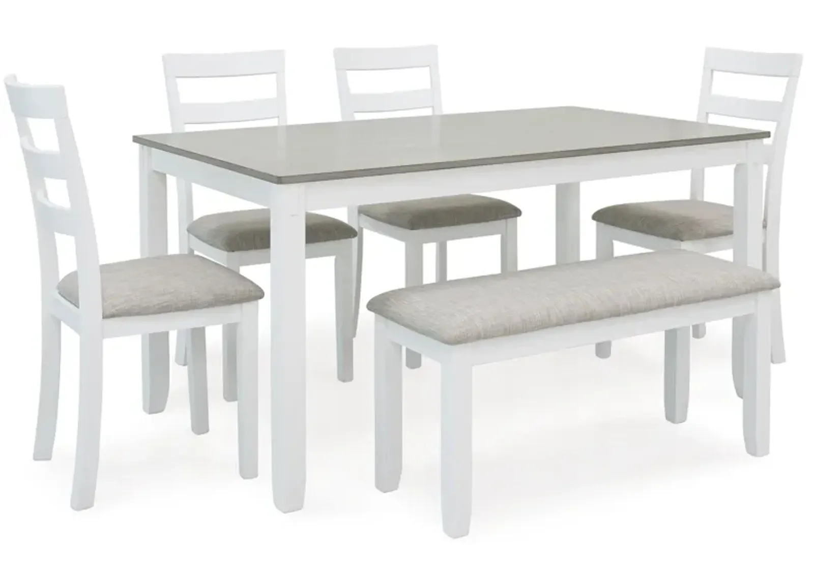 Stonehollow - White / Gray - Rectangular Drm Table Set (Set of 6)