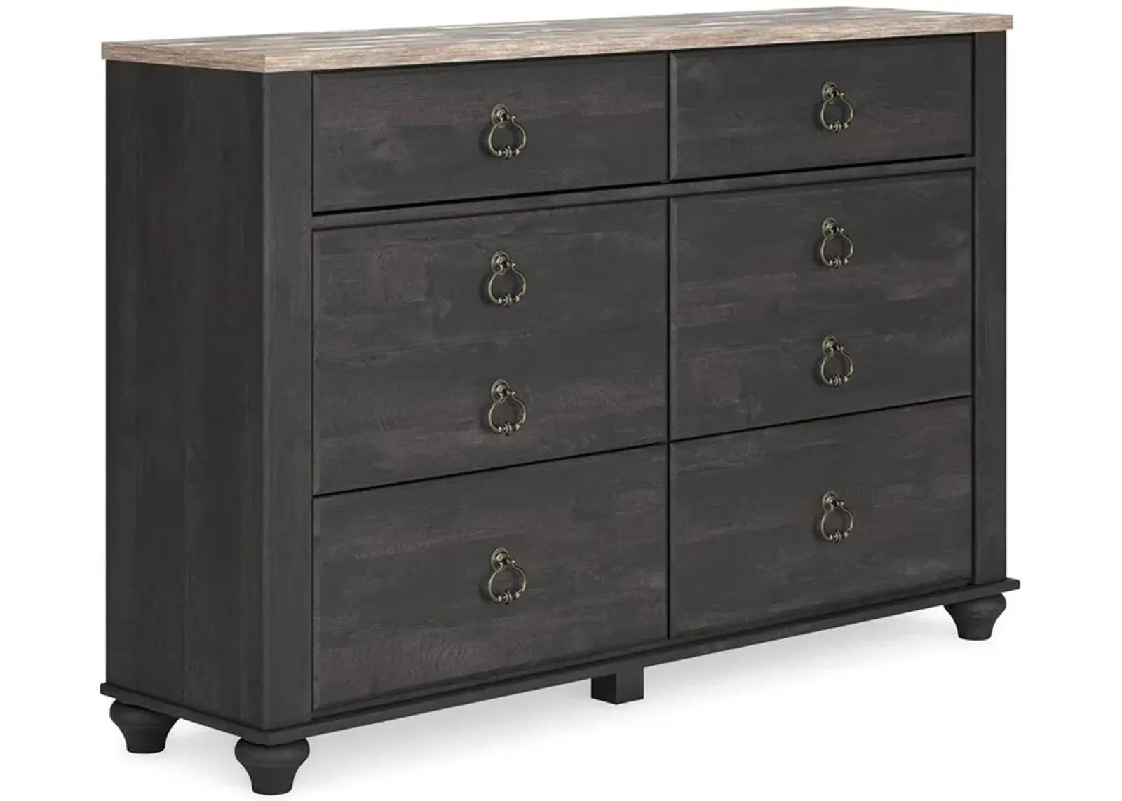 Nanforth - Two-tone - Six Drawer Dresser