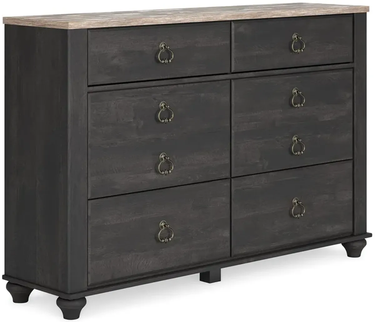 Nanforth - Two-tone - Six Drawer Dresser