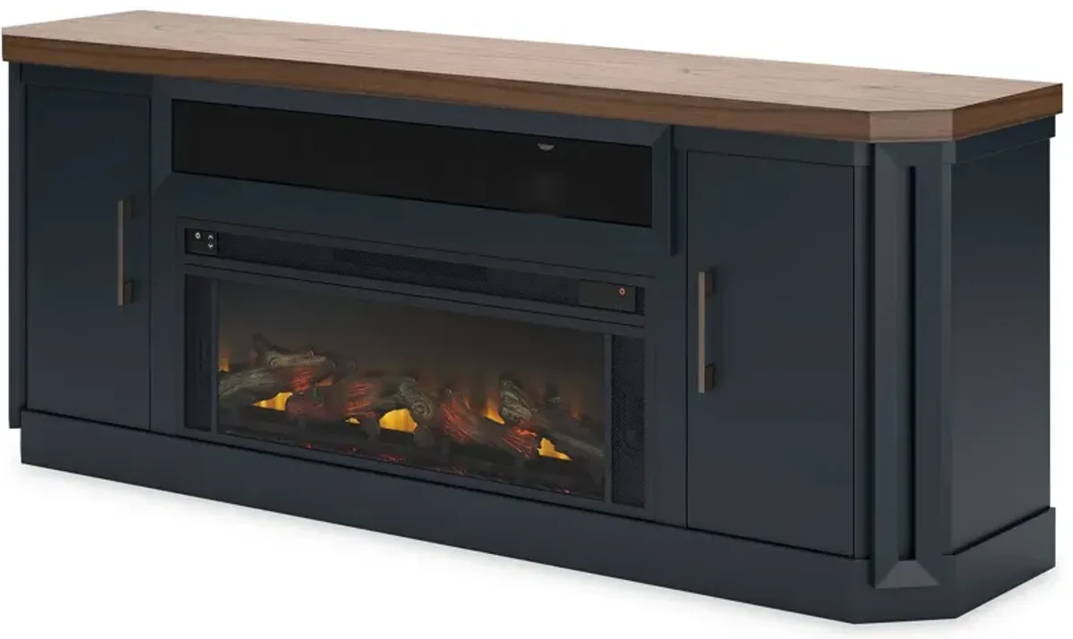 Landocken - Two-tone - 83" TV Stand With Electric Fireplace