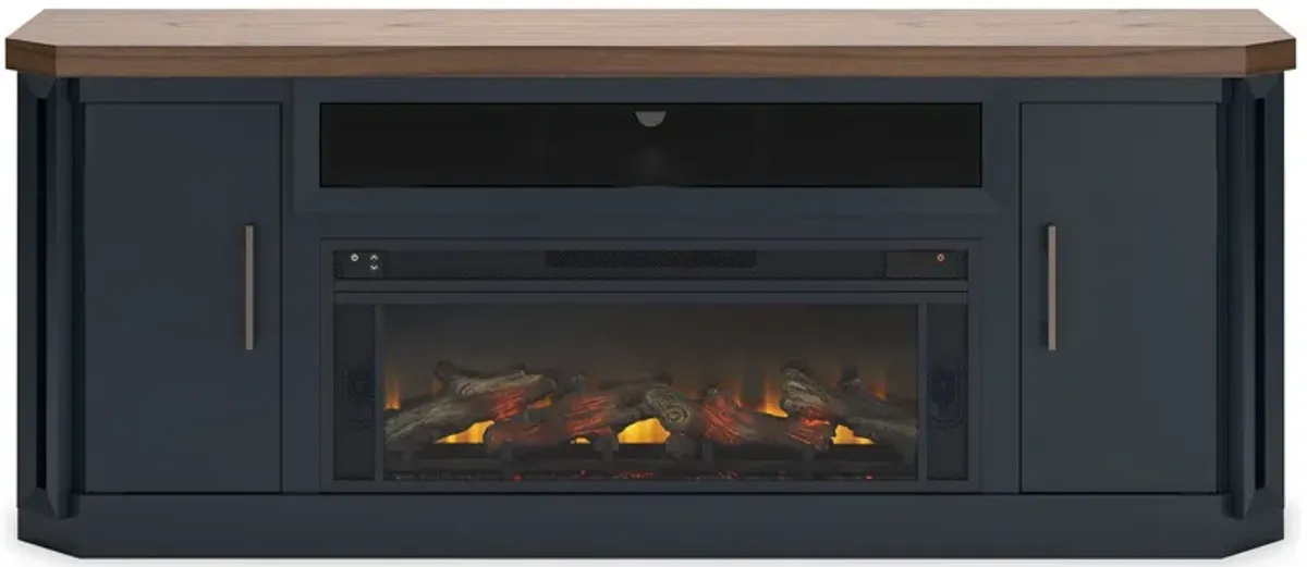 Landocken - Two-tone - 83" TV Stand With Electric Fireplace