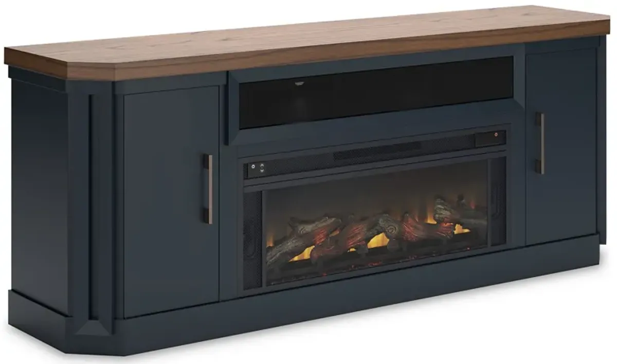 Landocken - Two-tone - 83" TV Stand With Electric Fireplace