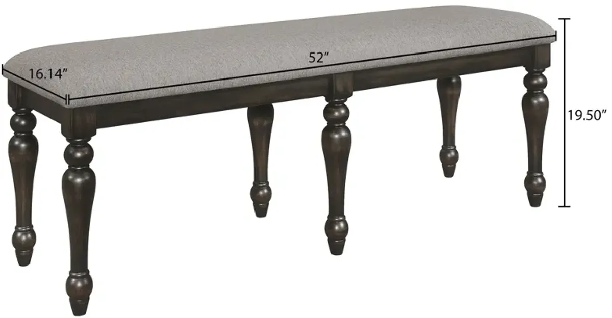 Hilara - Bench - Gray & Charcoal