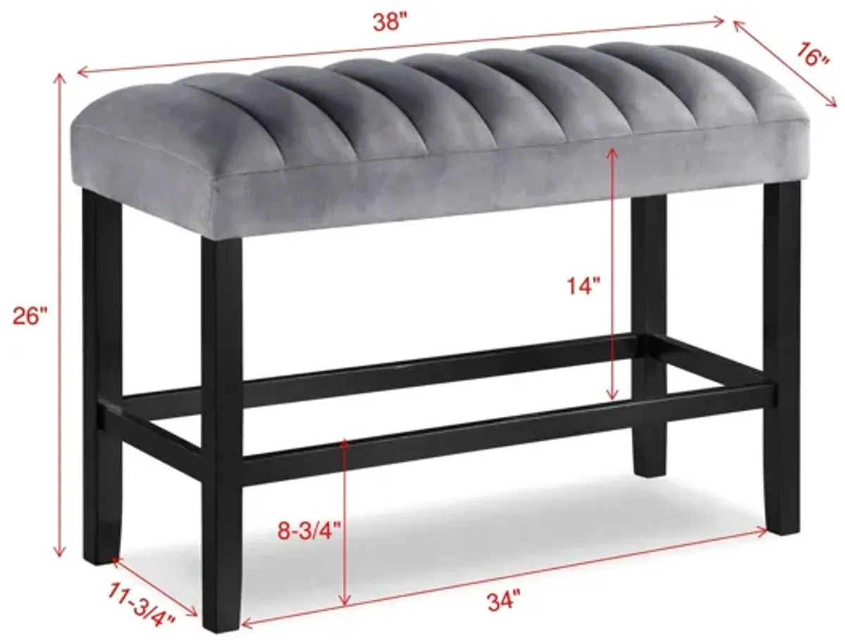 Pascal - Dining High Bench - Gray