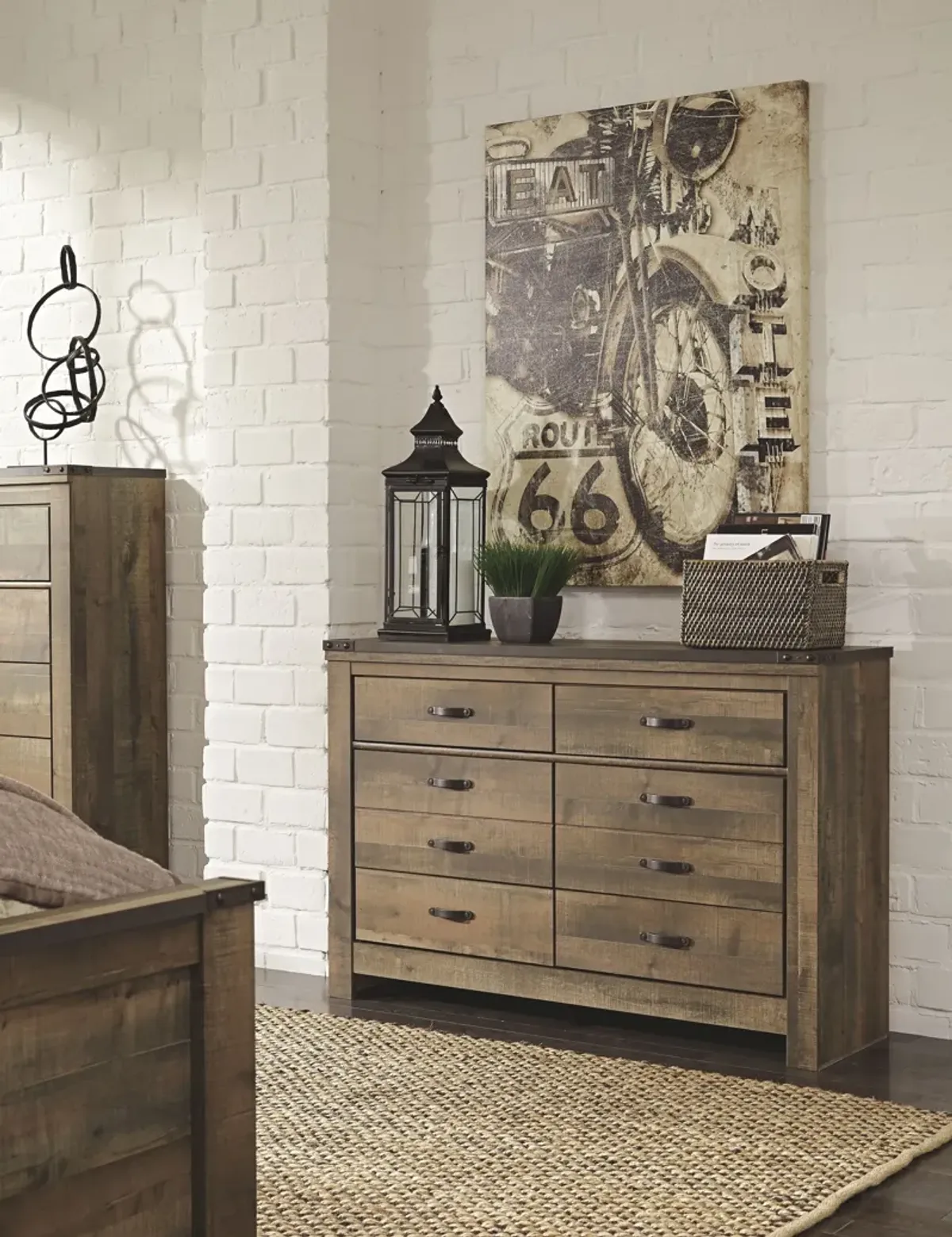 Trinell - Brown Dark - Six Drawer Dresser - 61.34" x 15.98" x 42.99"