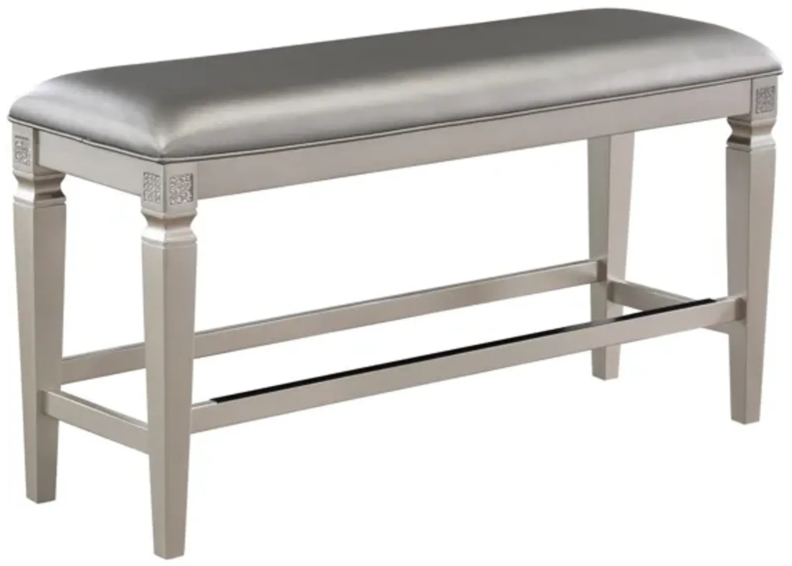 Klina - Counter Height Bench - Silver